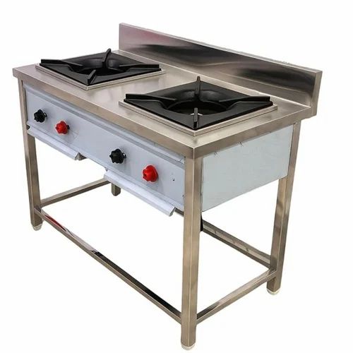 Stainless Steel Two Burner Cooking Range