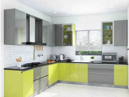 Stainless Steel L Shape Modular Kitchen